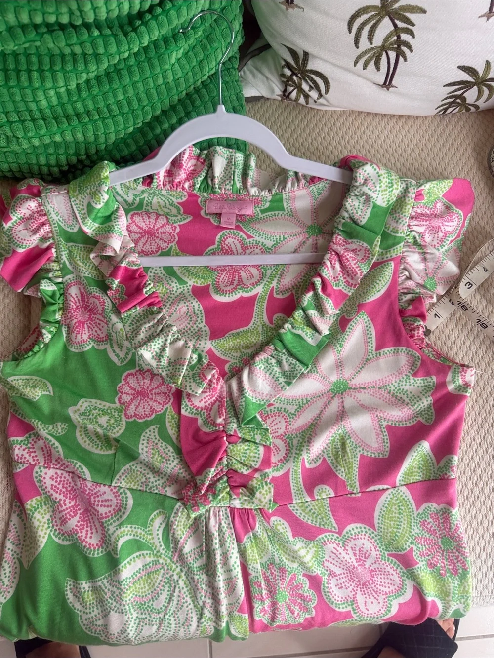 Lilly Pulitzer Pink and Green Floral Print - Picture 6 of 7